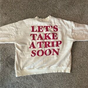 PacSun Cream Sweater with Red Text on the back